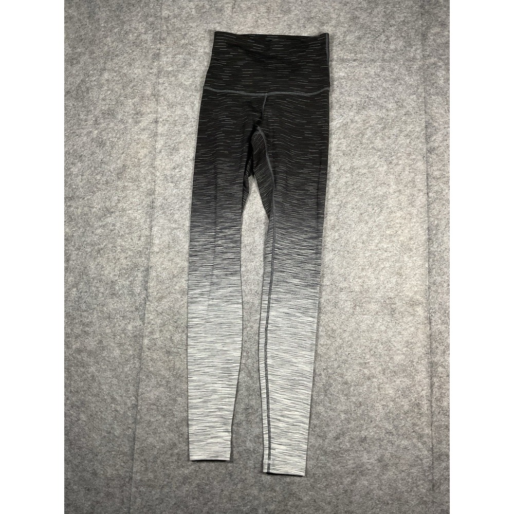 Lululemon Womens Black Ombré Wunder Under High Rise Pant Size 6 Stretch Run